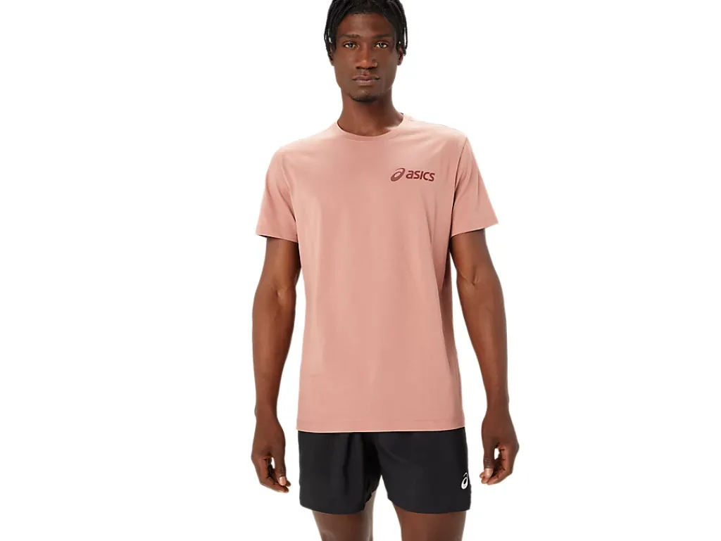 Shirts met korte mouwen|Bovenkleding>ASICS CHEST LOGO SS TEE Umeboshi/Antique Red
