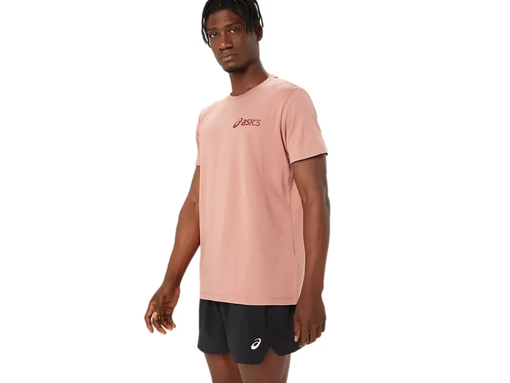Shirts met korte mouwen|Bovenkleding>ASICS CHEST LOGO SS TEE Umeboshi/Antique Red