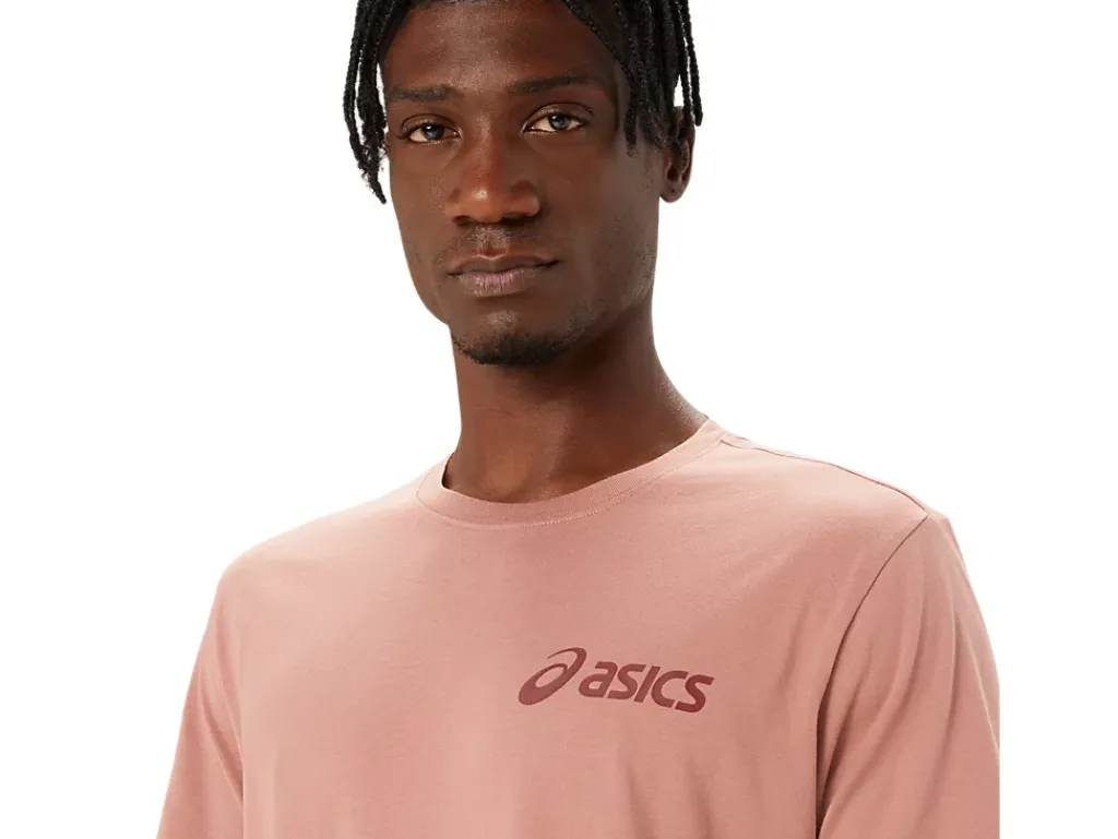 Shirts met korte mouwen|Bovenkleding>ASICS CHEST LOGO SS TEE Umeboshi/Antique Red