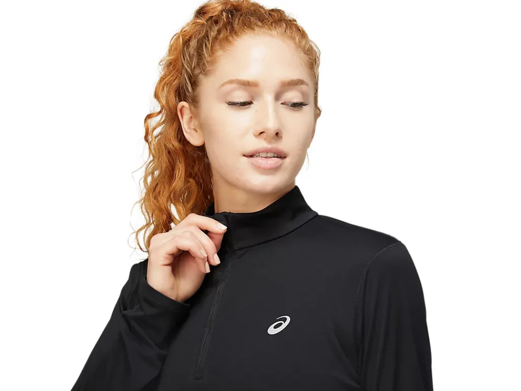 Kleding|Hardlopen>ASICS CORE LS 1/2 ZIP TOP Performance Black