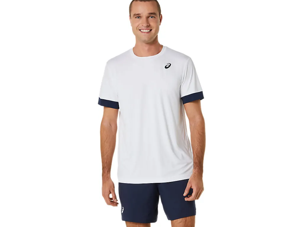 Kleding|Tennis>ASICS COURT SS TOP Brilliant White/Midnight