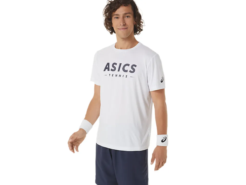 Kleding|Tennis>ASICS COURT TENNIS GRAPHIC TEE Brilliant White