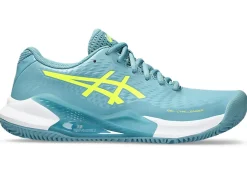 Tennisschoenen|Tennis>ASICS GEL-CHALLENGER 14 CLAY Gris Blue/Safety Yellow