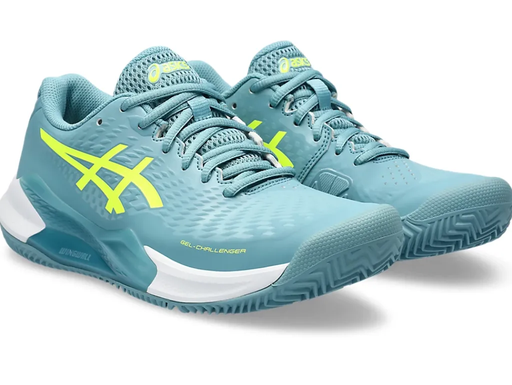 Tennisschoenen|Tennis>ASICS GEL-CHALLENGER 14 CLAY Gris Blue/Safety Yellow