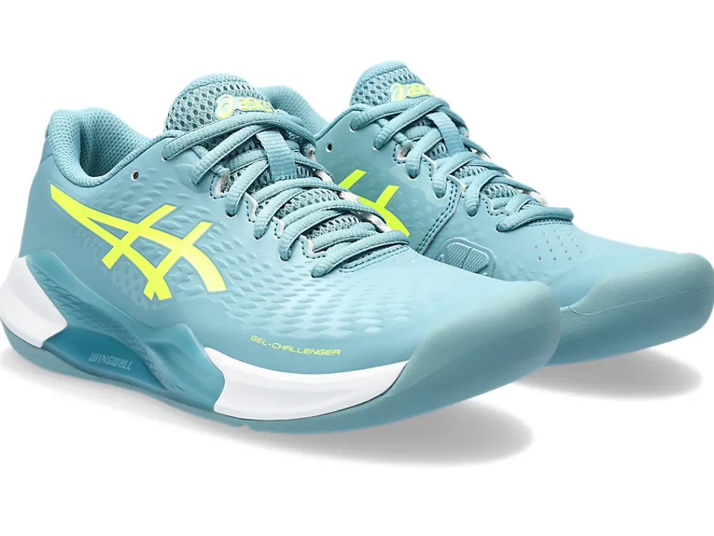 Tennisschoenen|Tennis>ASICS GEL-CHALLENGER 14 INDOOR Gris Blue/Safety Yellow