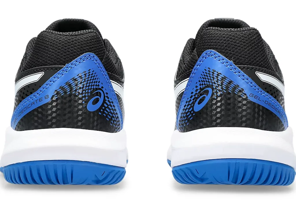 Tennisschoenen|Tennis>ASICS GEL-DEDICATE 8 GS Black/Tuna Blue