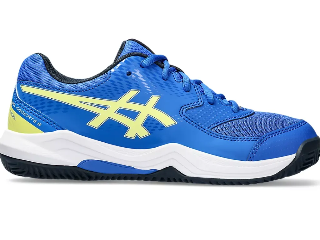 Padel|Andere sporten>ASICS GEL-DEDICATE 8 PADEL GS Illusion Blue/Glow Yellow