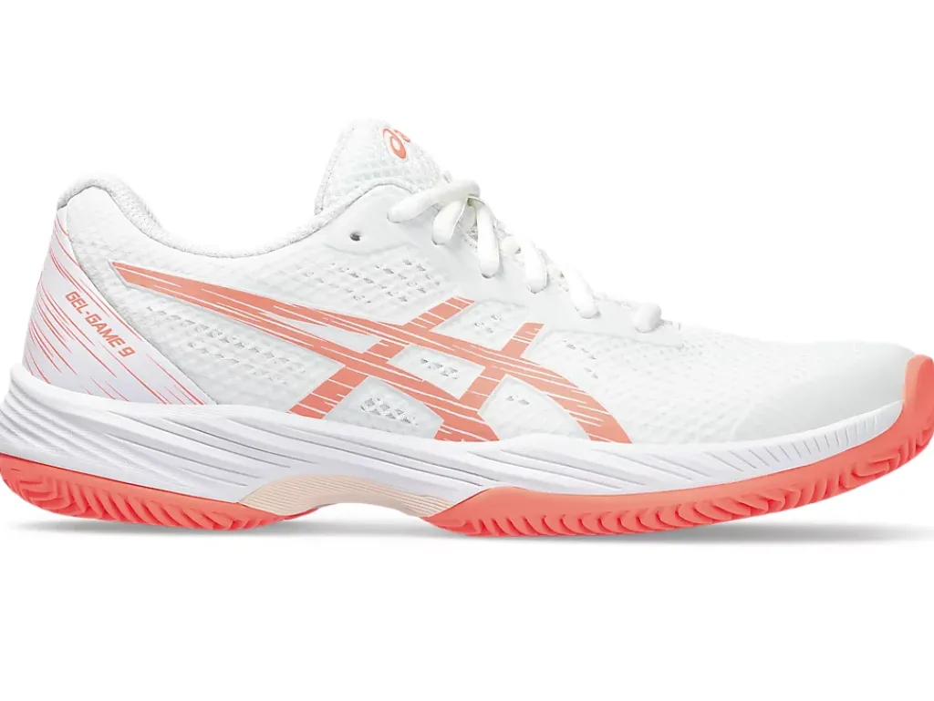 Tennisschoenen|Tennis>ASICS GEL-GAME 9 CLAY/OC White/Sun Coral