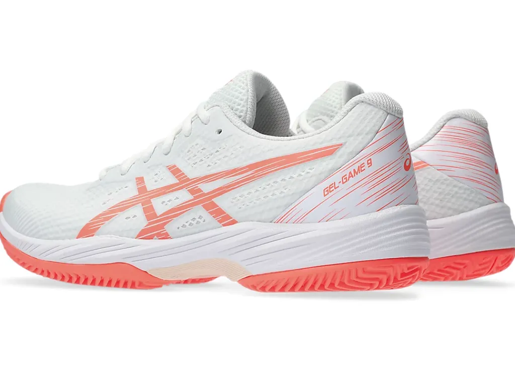 Tennisschoenen|Tennis>ASICS GEL-GAME 9 CLAY/OC White/Sun Coral