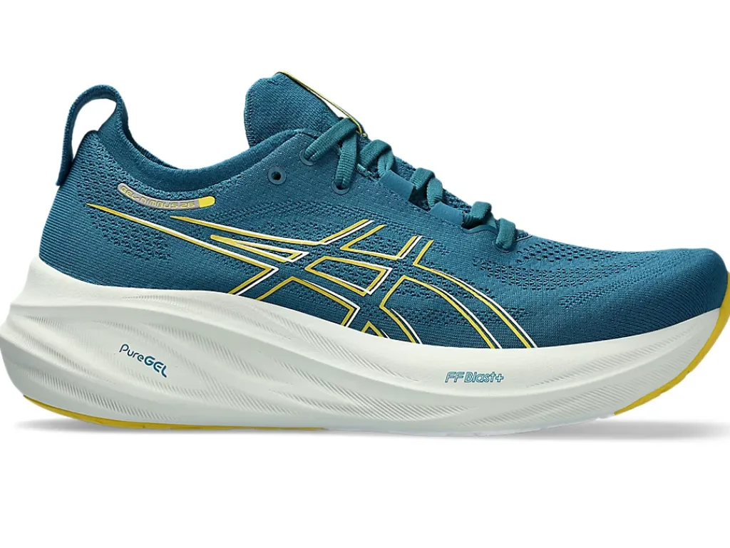 GEL-NIMBUS™|Hardloopschoenen>ASICS GEL-NIMBUS 26 Evening Teal/Light Mustard