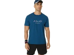 Kleding|Shirts met korte mouwen>ASICS MEN CLASSIC GRAPHIC TEE Mako Blue