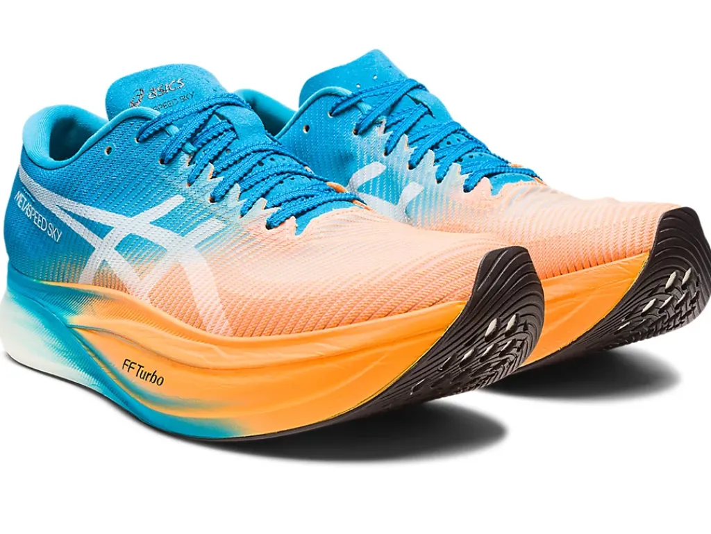 Run faster|METASPEED™>ASICS METASPEED SKY+ Orange Pop/Island Blue