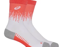 Sokken|Accessoires>ASICS PERFORMANCE RUN SOCK CREW Sunrise Red/Brilliant White