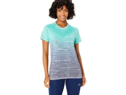 Kleding|Hardlopen>ASICS SEAMLESS SS TOP Aurora Green/Blue Expanse