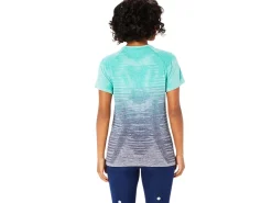 Kleding|Hardlopen>ASICS SEAMLESS SS TOP Aurora Green/Blue Expanse